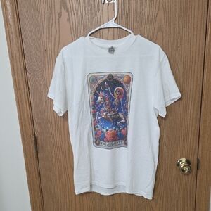 Gildan White Short Sleeve Tee with Colorful Graphic